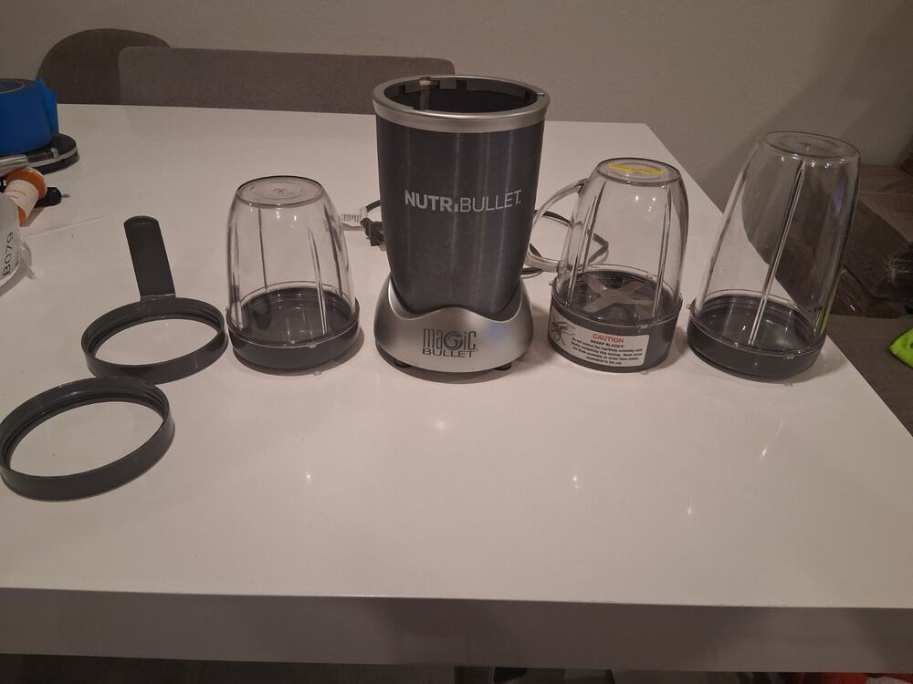 NutriBullet Magic Bullet Blender Set with 3 Cups, Blades & Lip Rings - Tested